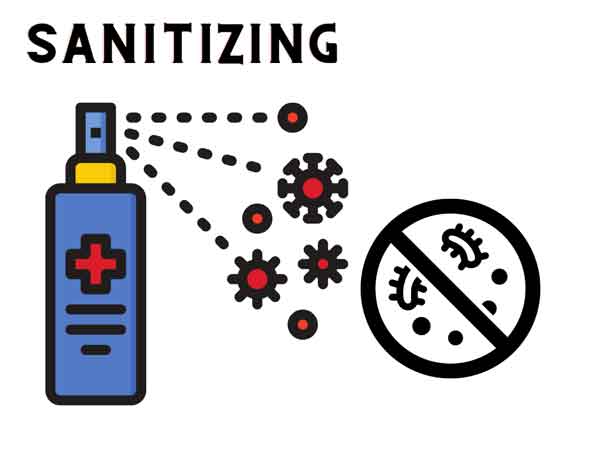 Spraying on bacteria 