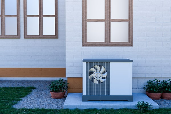 close up heat pump outside the home, HVAC Impact On Property value
